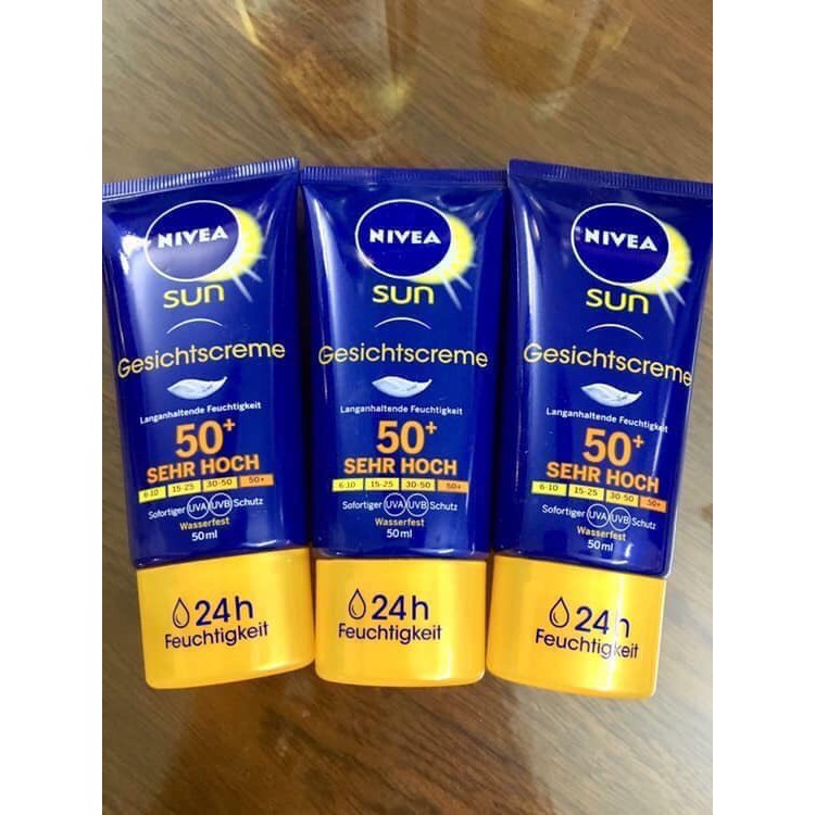 Kem chống nắng bôi mặt Nivea Sun 50+ của Đức