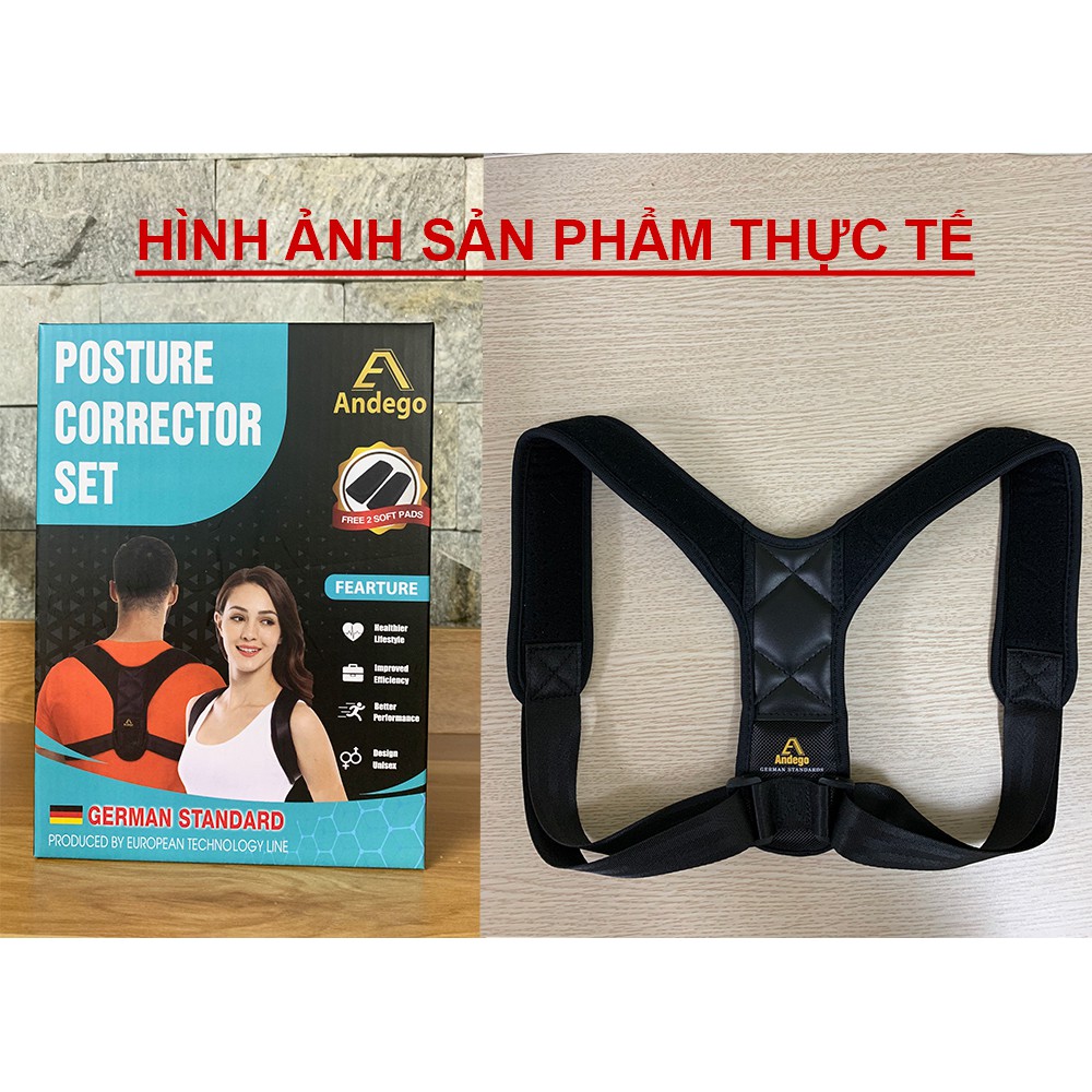 [Chính Hãng Cao Cấp] Đai Chống Gù Lưng ANDEGO+ Tặng 2 Tấm Trợ Lực. German Standard Producted by European Technology Line