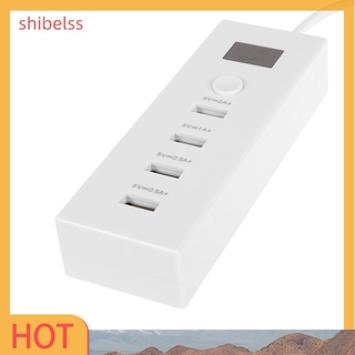 （ʚshibelss）USB 4 Port Multifunction Charger Quick Charging 5V 2A Extension Socket(EU)