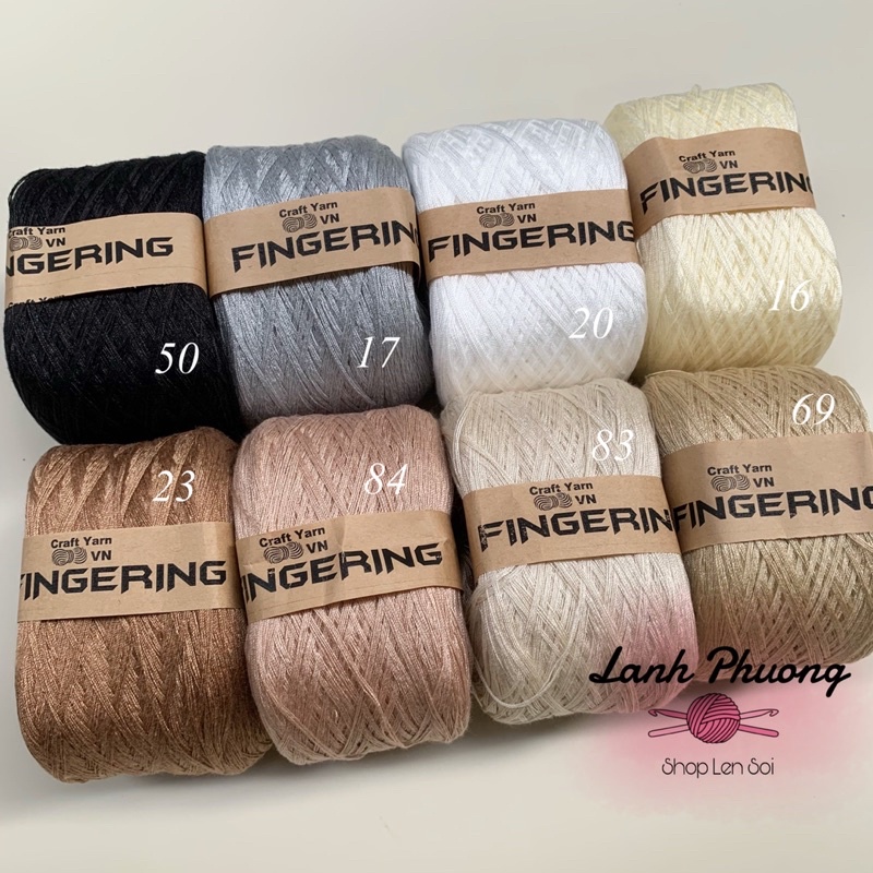 Sợi Fingering Cotton Bóng Chập 4, Đan Móc Váy Áo, Bikini Mùa Hè