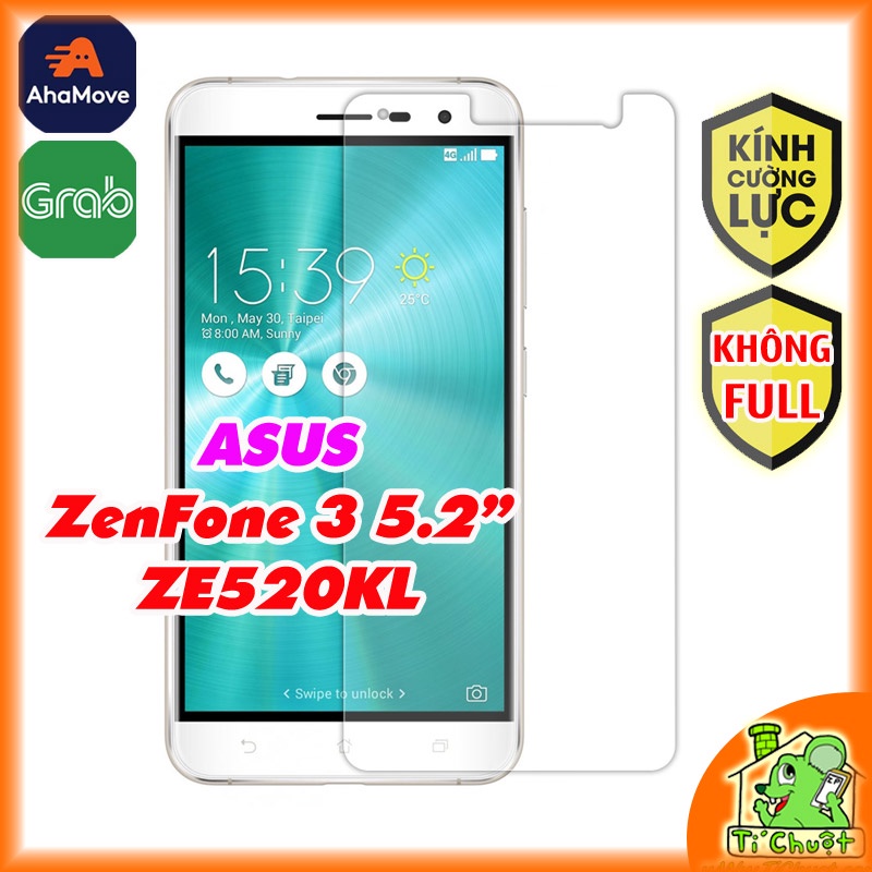 [Ảnh Thật] Kính CL ASUS ZenFone 3 5.2&quot; ZE520KL Cường Lực Không FULL 2.5D-9H-0.26mm