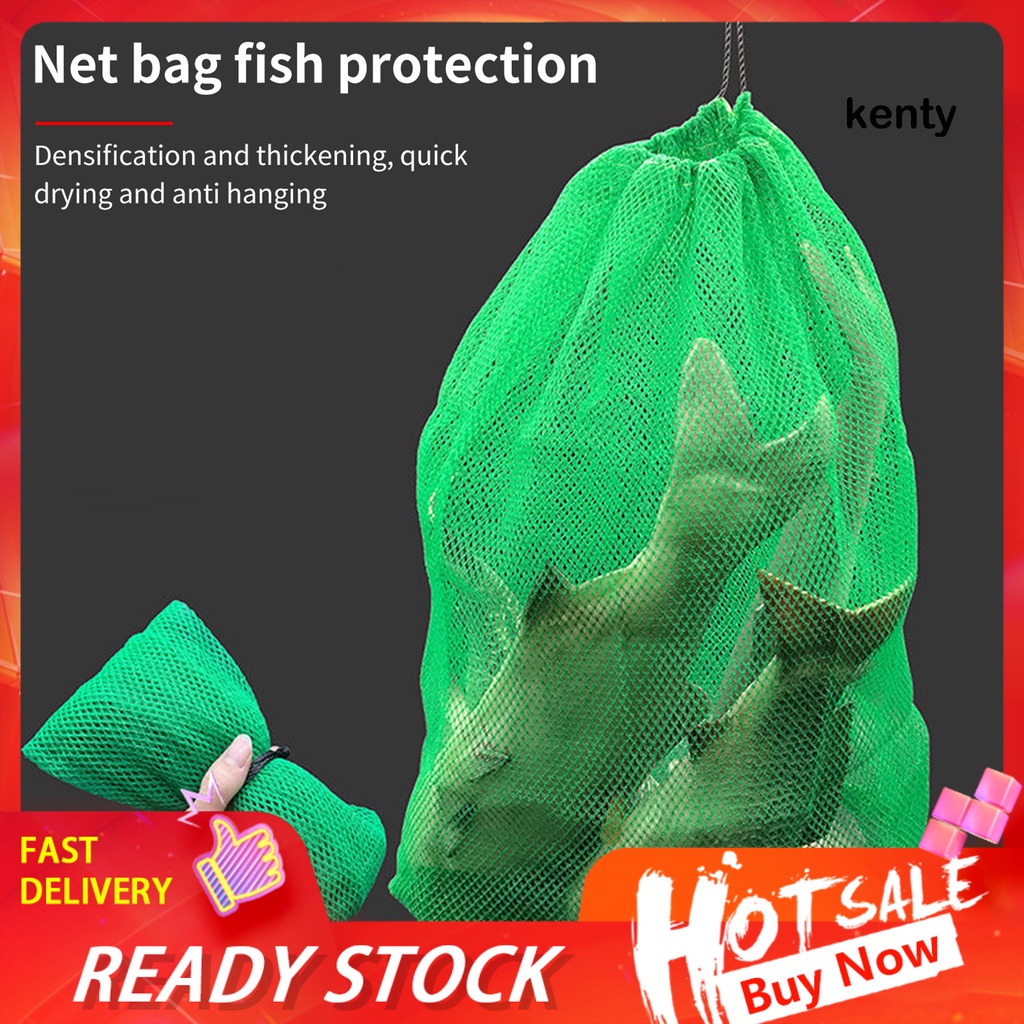 Túi Lưới Bắt Cá Bằng Nylon Có Dây Rút Miệng Rộng Độ Bền Cao