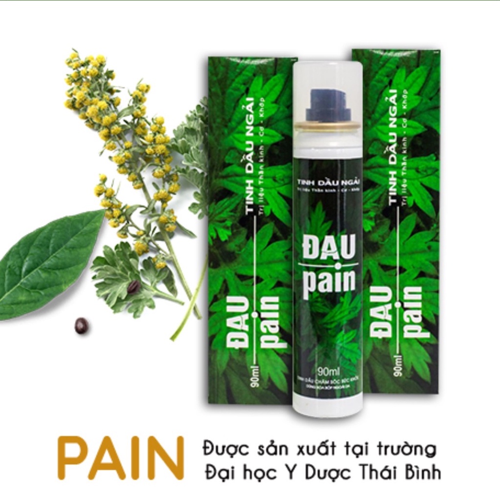 Dầu ngải cứu xoa bóp xương khớp Pain Oil hỗ trợ đau mỏi vai gáy, sưng cơ 90ml