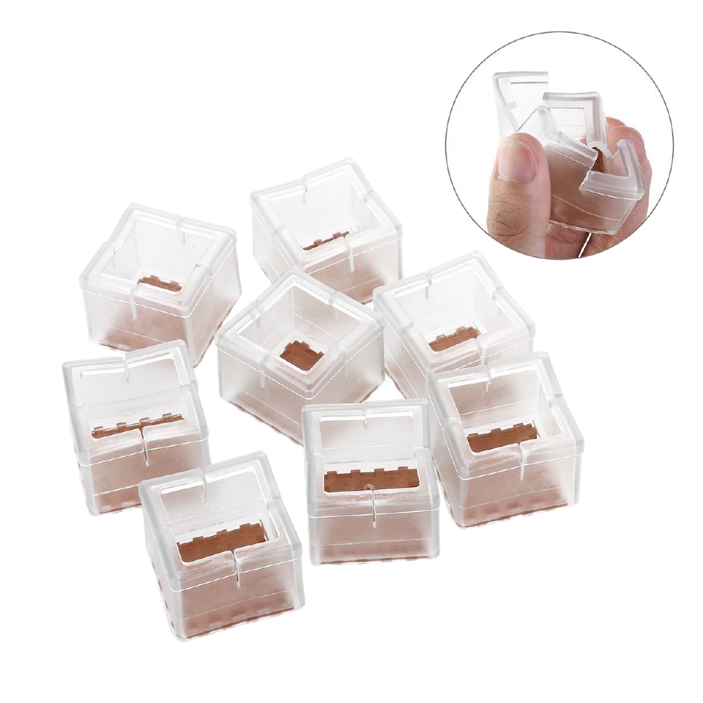 Set 24 Miếng Bọc Chân Ghế Bằng Silicon Hình Vuông Tiện Dụng, Giá tháng  10/2020