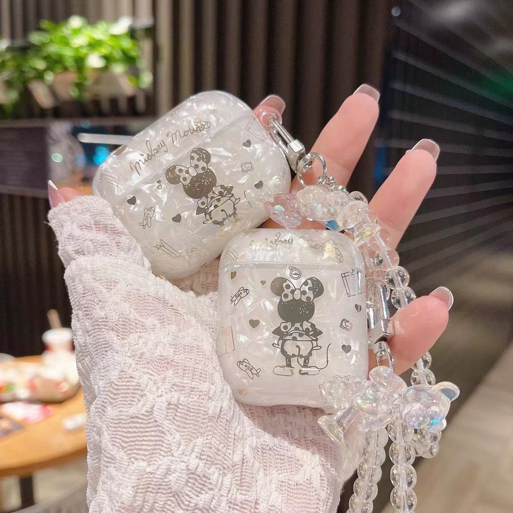 Vỏ Bảo Vệ Hộp Sạc Tai Nghe Airpods 1/2 Pro Bluetooth Mềm Hình Mickey Và Chuỗi Xích Hoạt Hình Dễ Thương