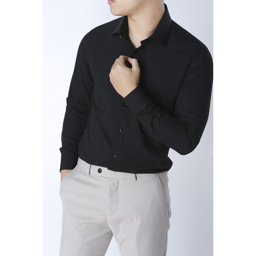 Áo sơ mi nam dài tay dáng ôm sơ cổ bẻ vải lụa thái chống nhăn chống xù | BigBuy360 - bigbuy360.vn