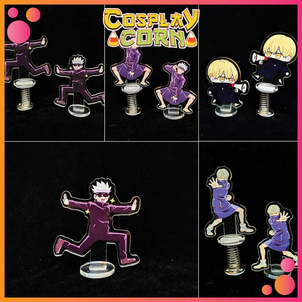 Mô Hình Standee kèm lò xo Jujutsu Kaisen hình nhân vật Gojo Satoru, Toge Inumaki Ngộ Nghĩnh , Dễ thương