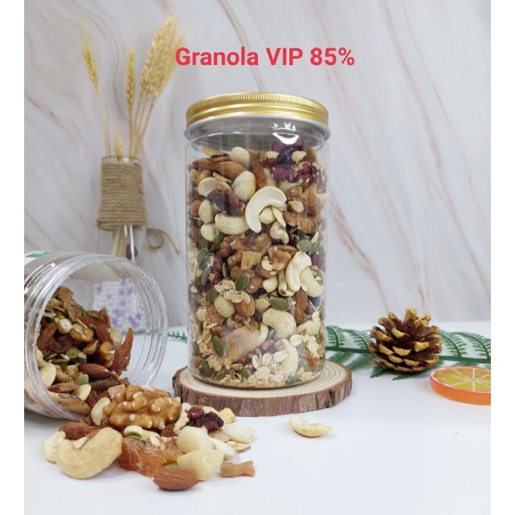 GRANOLA SIÊU HẠT, NGŨ CỐC ĂN KIÊNG (85% hạt, 15% yến mạch),( có hạt óc chó vàng, mắc ca)