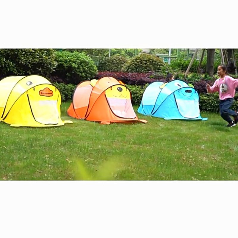 Lều cắm trại trẻ em hình thú tự bung cho bé chơi ngủ trong nhà lều bóng Linda