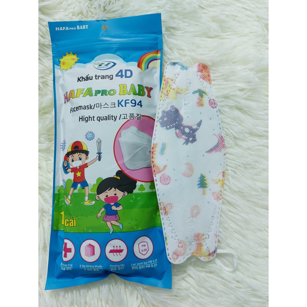 Combo 10 - 50 Cái Khẩu Trang Trẻ Em KF94 Có In Hình - Ôm Sát Mặt - Có Nẹp Mũi Chống Tuột
