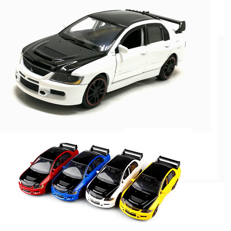 Đồ chơi mô hình xe ô tô Mitsubishi Lancer Evolution 9 xe bằng kim loại có đèn và âm thanh động cơ