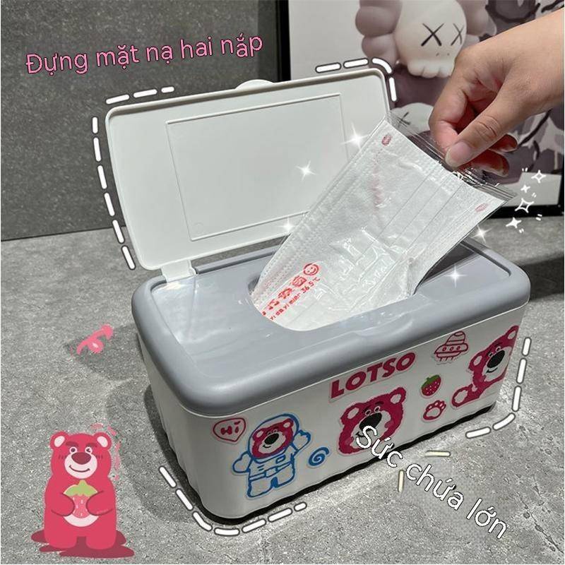 Hộp Đựng Khăn Giấy Ướt Nắp Lật Chống Nước Chống Bụi Sức Chứa Lớn In Hình Hoạt Hình