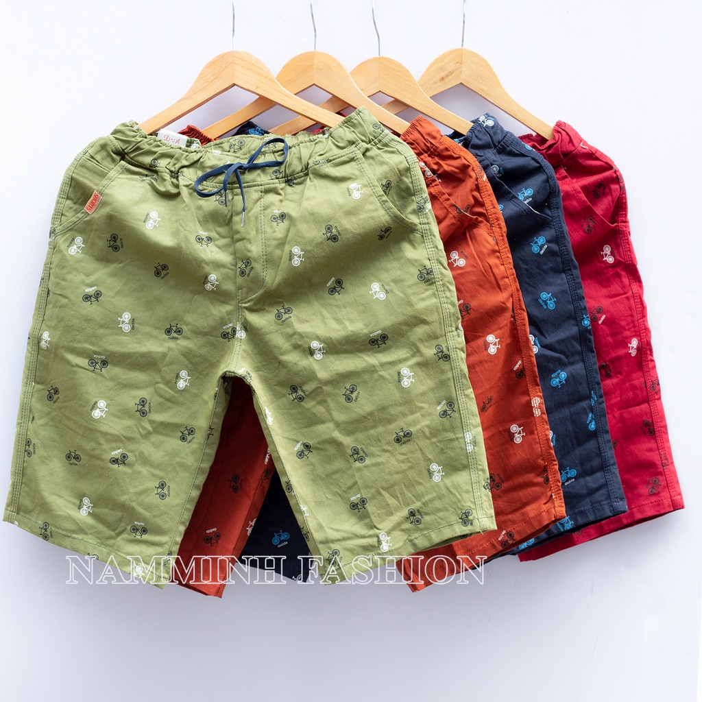 Quần Short Kaki Bé Trai  Lưng Thun Có Dây Rút Chất Vải Co Dãn