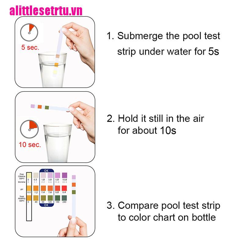 【Trvn】50pcs Swimming Pool Hot Spring Test Paper 3 In Pool Spa Water Test Strip