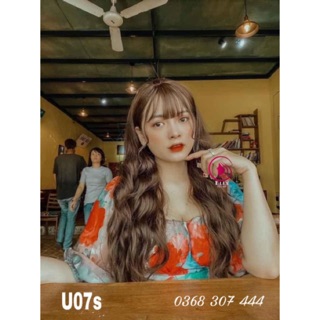 Tóc giả kẹp chữ u 3/4 đầu sóng trục dễ thương