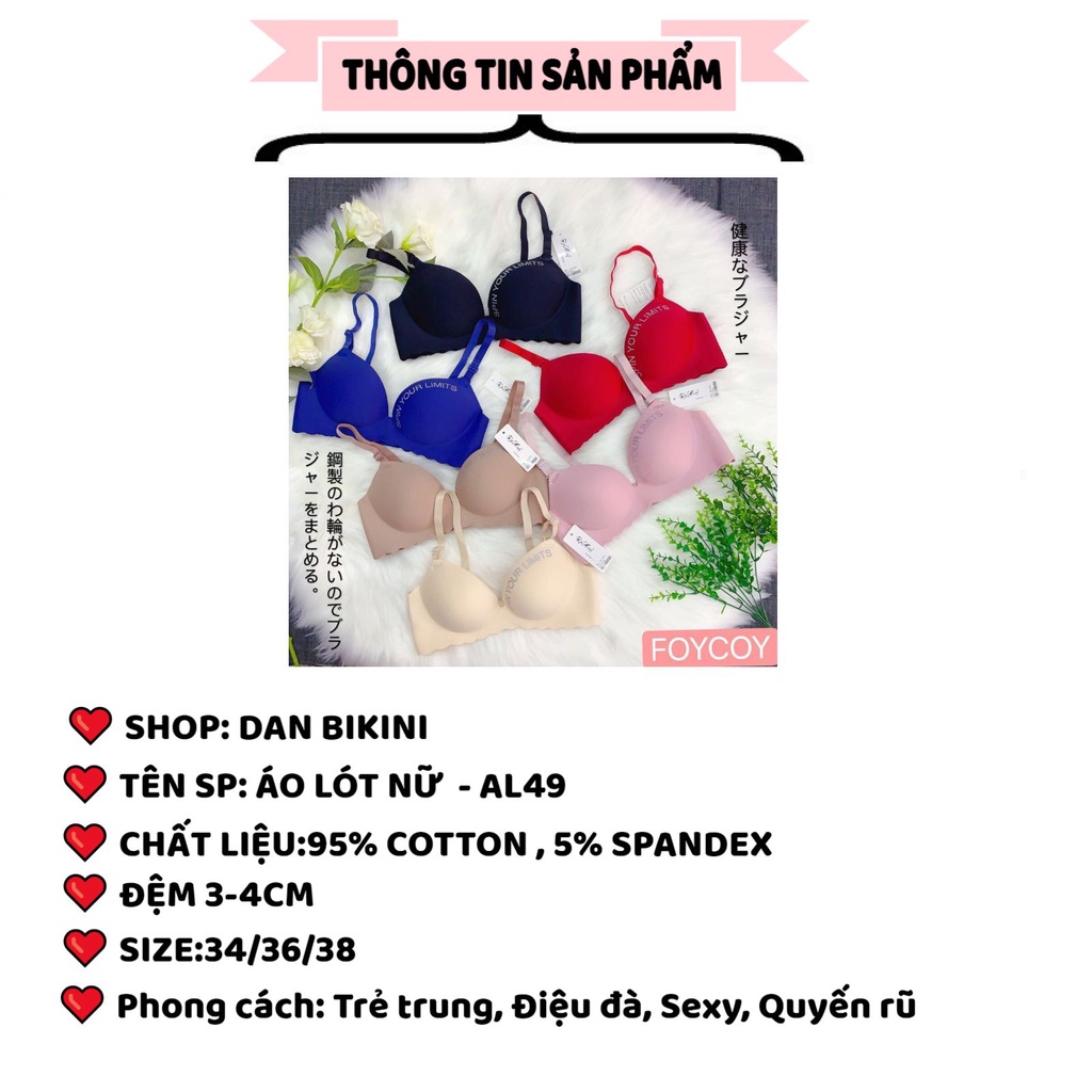 Áo Lót Nữ Đúc Su xuất nhật không gọng nâng vòng 1 gợi cảm MÃ AL49