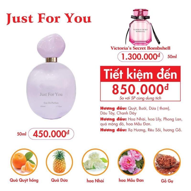 Nước hoa nữ Just for you 50ml