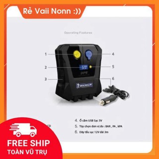 T1 Máy bơm lốp oto, xe hơi điện tử MICHELIN chính hãng 4399ML 12264 cao cấp - Nhập khẩu xịn T1