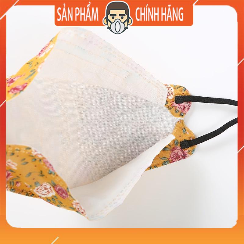 Khẩu trang vải 4D họa tiết hoa cực đẹp thời trang
