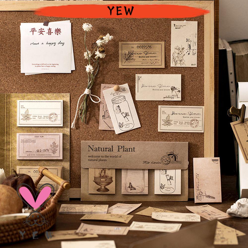 Set 60 Tờ Giấy Dán Ghi Chú Trang Trí Sổ Tay Nhật Ký Tự Nhiên Kiểu Vintage DIY