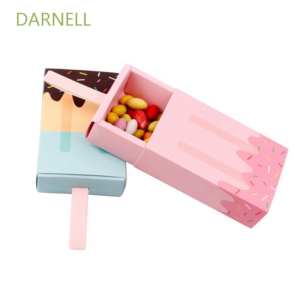 DARNELL Cartoon Candy Box Ice Cream Shape Party Supplies Gift Boxes Baby Shower Cookies 10/30/50pcs Birthday Snack Treat Wedding Favors