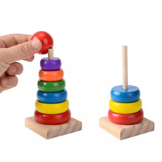 Tháp xếp chồng bằng gỗ cho bé