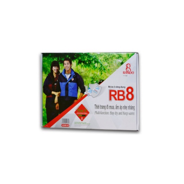 BỘ QUẦN ÁO MƯA 2 Lớp Giữ Ấm RB8, Chính Hãng RANDO, Vải Dù Cao Cấp, Thời Trang, Bền Bỉ Không Thấm Nước Cho Đi Phượt