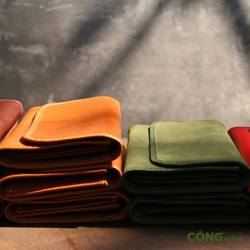 Ví dài cầm tay bằng da thật (có nhiều ngăn đa năng) - Cộng Cà Phê
