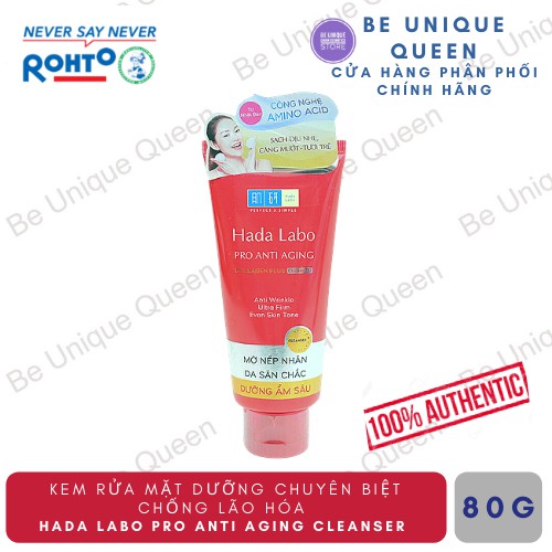 Kem rửa mặt dưỡng chuyên biệt chống lão hóa Hada Labo Pro Anti Aging Cleanser 80g