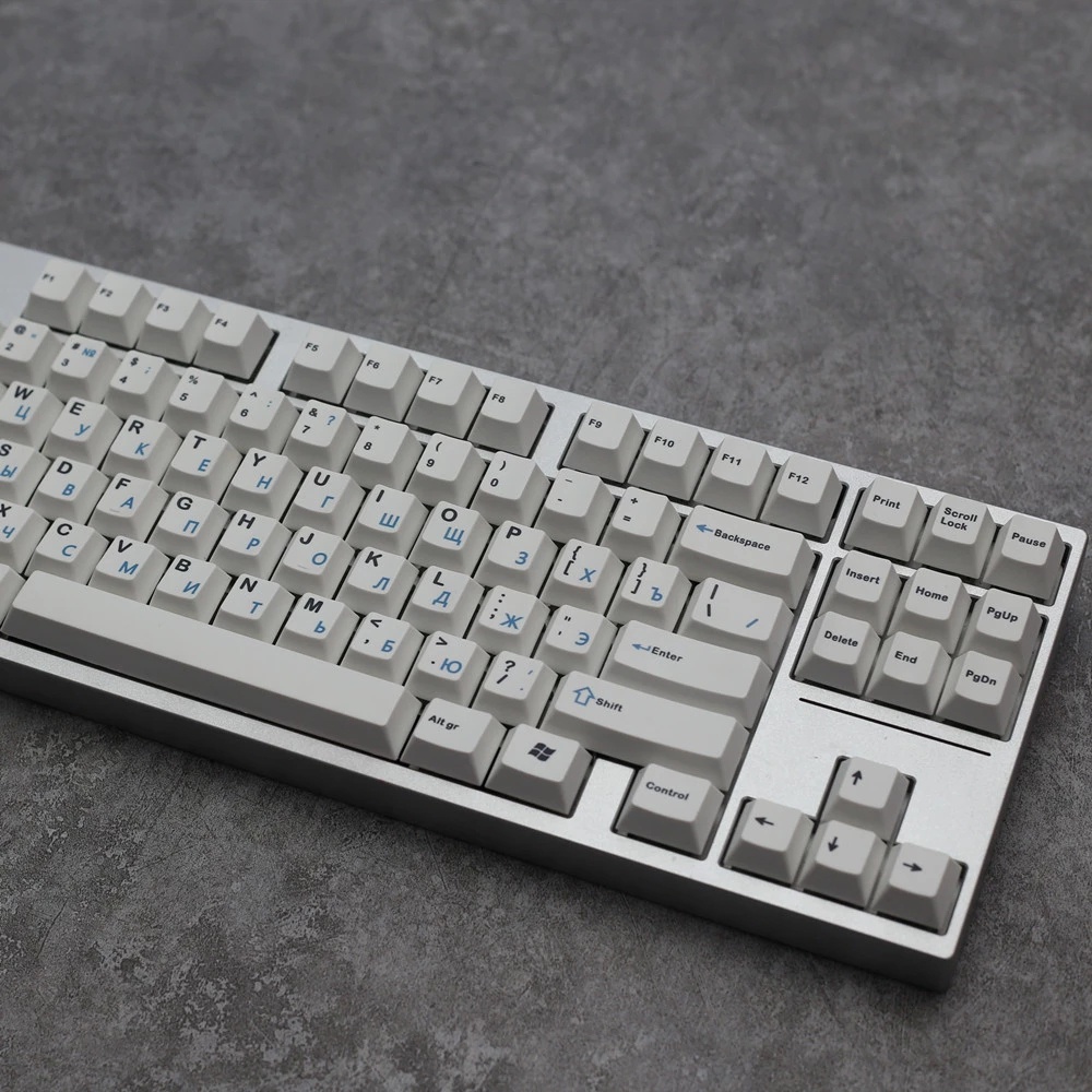 Nắp Phím Bàn Phím Cơ Pbt Màu Xanh Dương 7u Phong Cách Nga Tối Giản