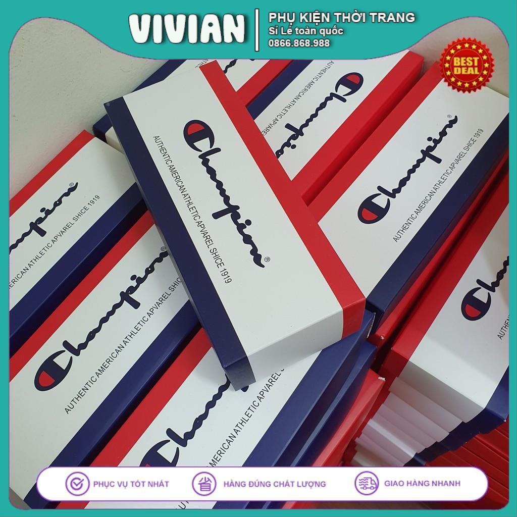 Vớ Cổ Ngắn Chapion [HỘP 4 ĐÔI] Tất Ngắn Cổ vô địch mùa xuân và mùa hè, dệt kim cao cấp, Quà Tặng Đóng Hộp
