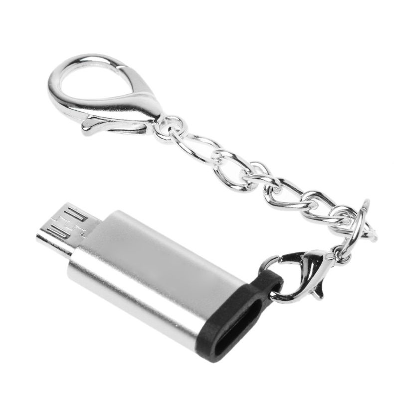 Đầu Chuyển Đổi Từ Cổng Type C Sang Micro Usb Kèm Dây Xích Tiện Dụng Cho Điện Thoại Thông Minh Samsung Xiaomi Android