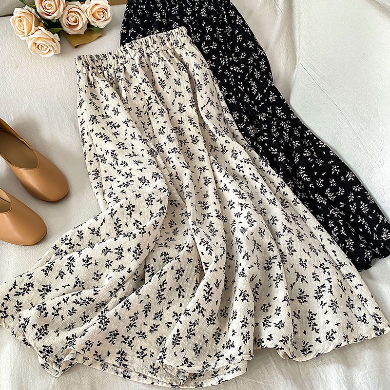Chân Váy Hoa Lưng Cao Dáng Chữ A Plus Size Thời Trang Mùa Hè Dành Cho Nữ