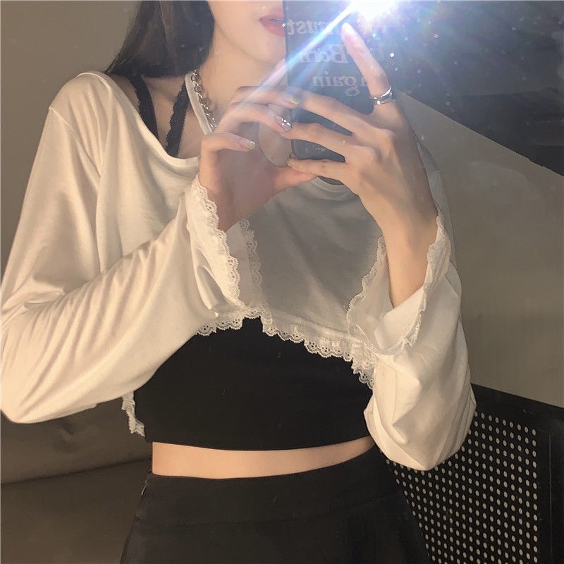 Set đồ COZOK gồm áo dây và áo khoác cardigan phối chân váy nhiều lớp thời trang cho nữ