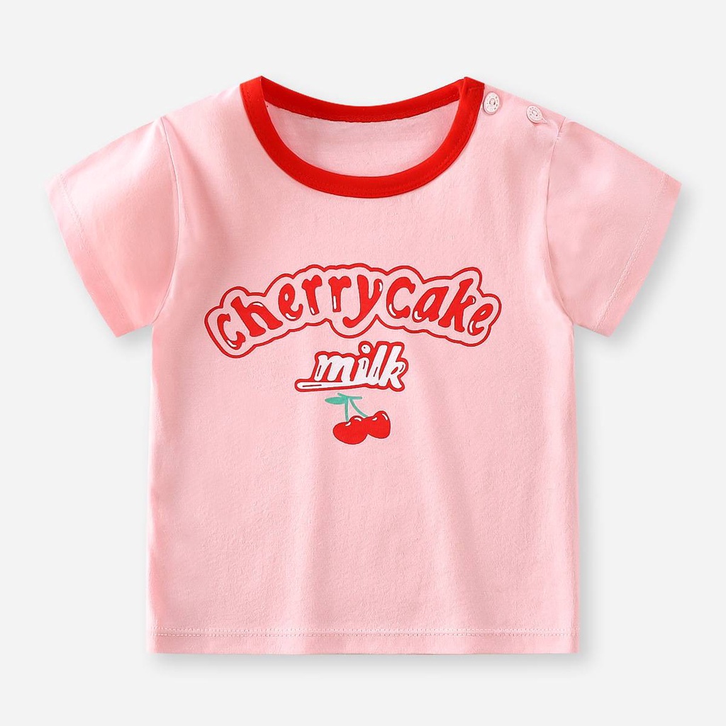 Áo Thun Tay Ngắn Họa Tiết Khủng Long Hoạt Hình Dễ Thương Dành Cho Bé Trai Và Bé Gái