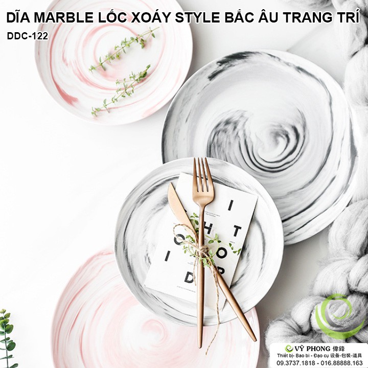 DĨA SỨ MARBLE LỐC XOÁY LIVING ART STYLE BẮC ÂU TRANG TRÍ BÀN ĂN NHÀ BẾP ĐẠO CỤ CHỤP ẢNH SẢN PHẨM INS DDC-122a,b,c,d