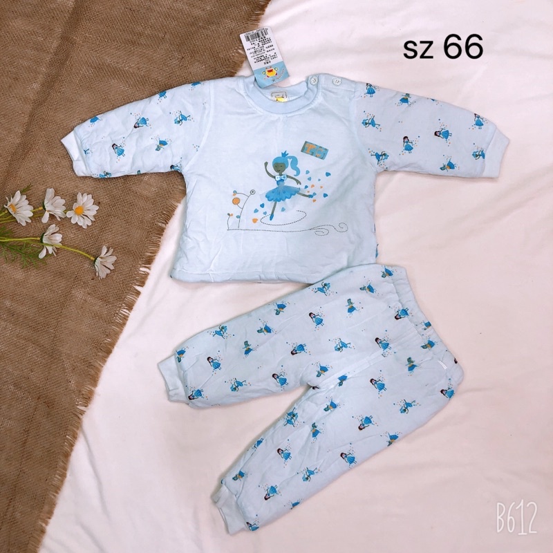 (Chon mẫu) Bộ trần bông dài cho bé trai, bé gái sz 66(6-9 tháng) from to