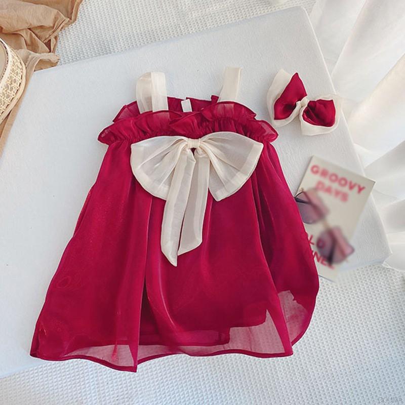 Đầm Ngắn Tay Phối Nơ Xinh Xắn Dành Cho Nữ