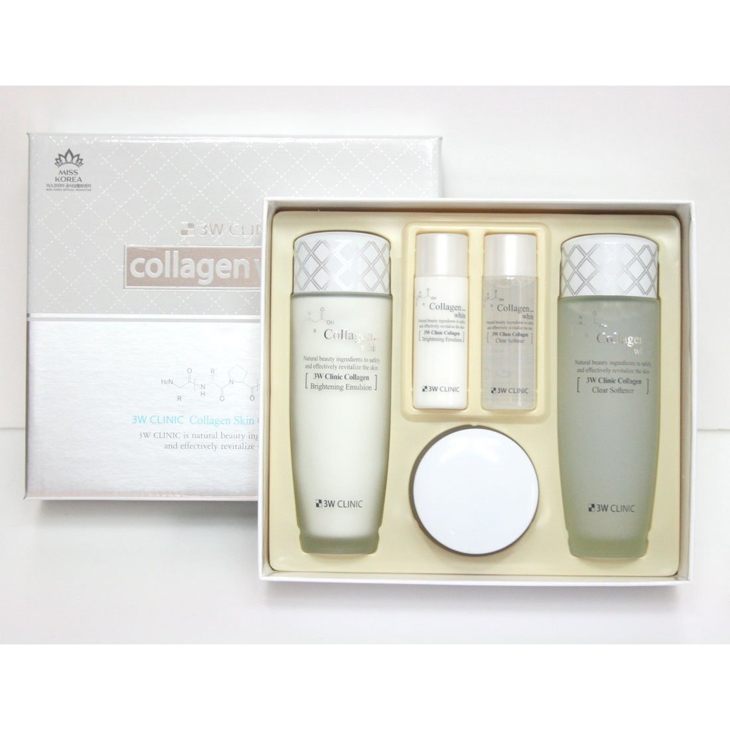 Bộ dưỡng trắng da 3W Clinic Collagen White Skin Care 5 món