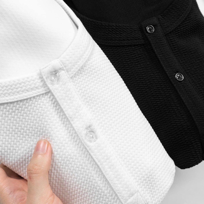 Áo thu đông nam dài tay ATB Shop, áo dài cổ 3 khuy siêu hot 2021 chất cotton co giãn cao cấp, giữ ấm cơ thể, áo dáng ôm | BigBuy360 - bigbuy360.vn