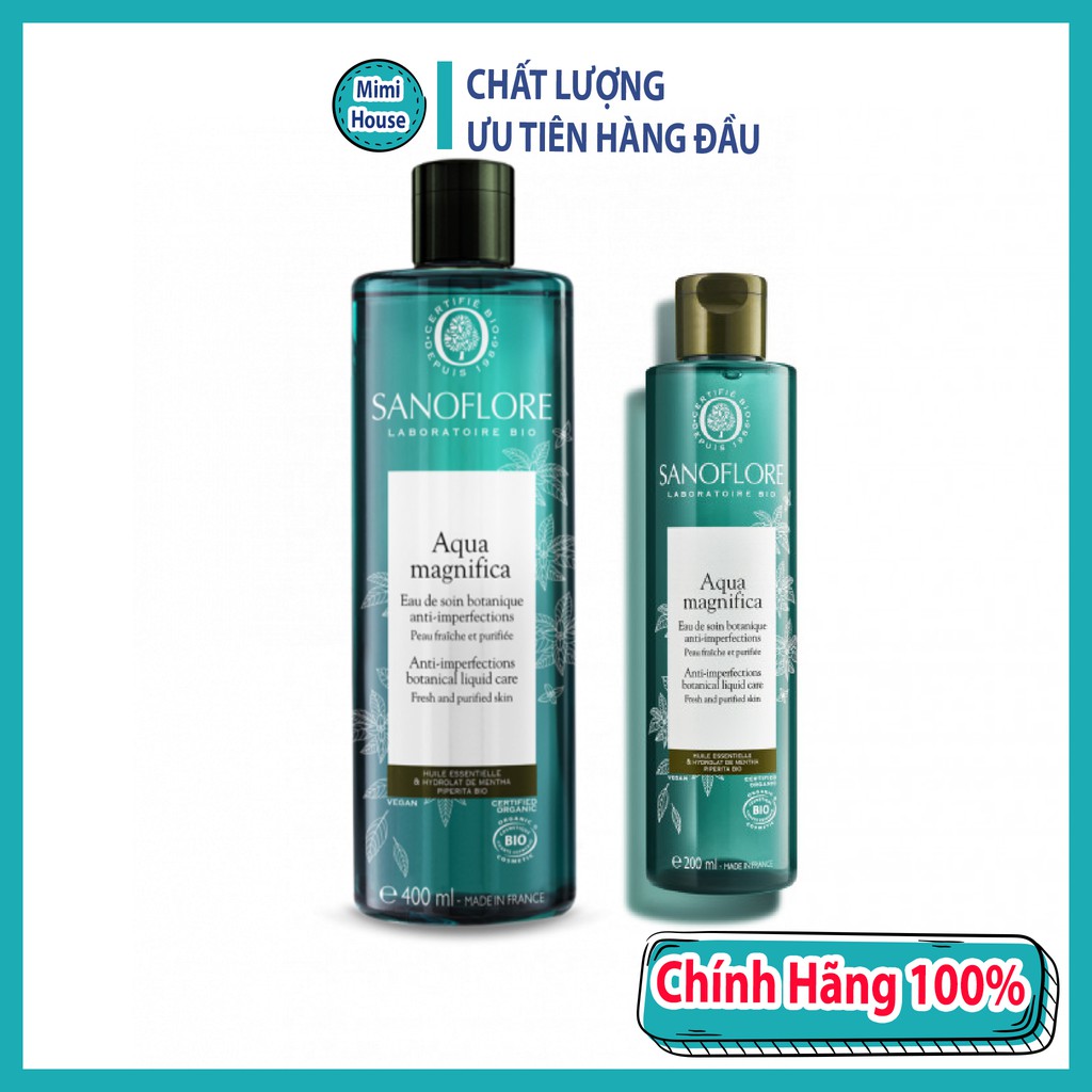 Nước Hoa Hồng Sanoflore Aqua Magnifica Dành Cho Da Dầu Mụn, Da Hỗn Hợp, Da Nhạy Cảm 200ml/400ml Nội Địa Pháp