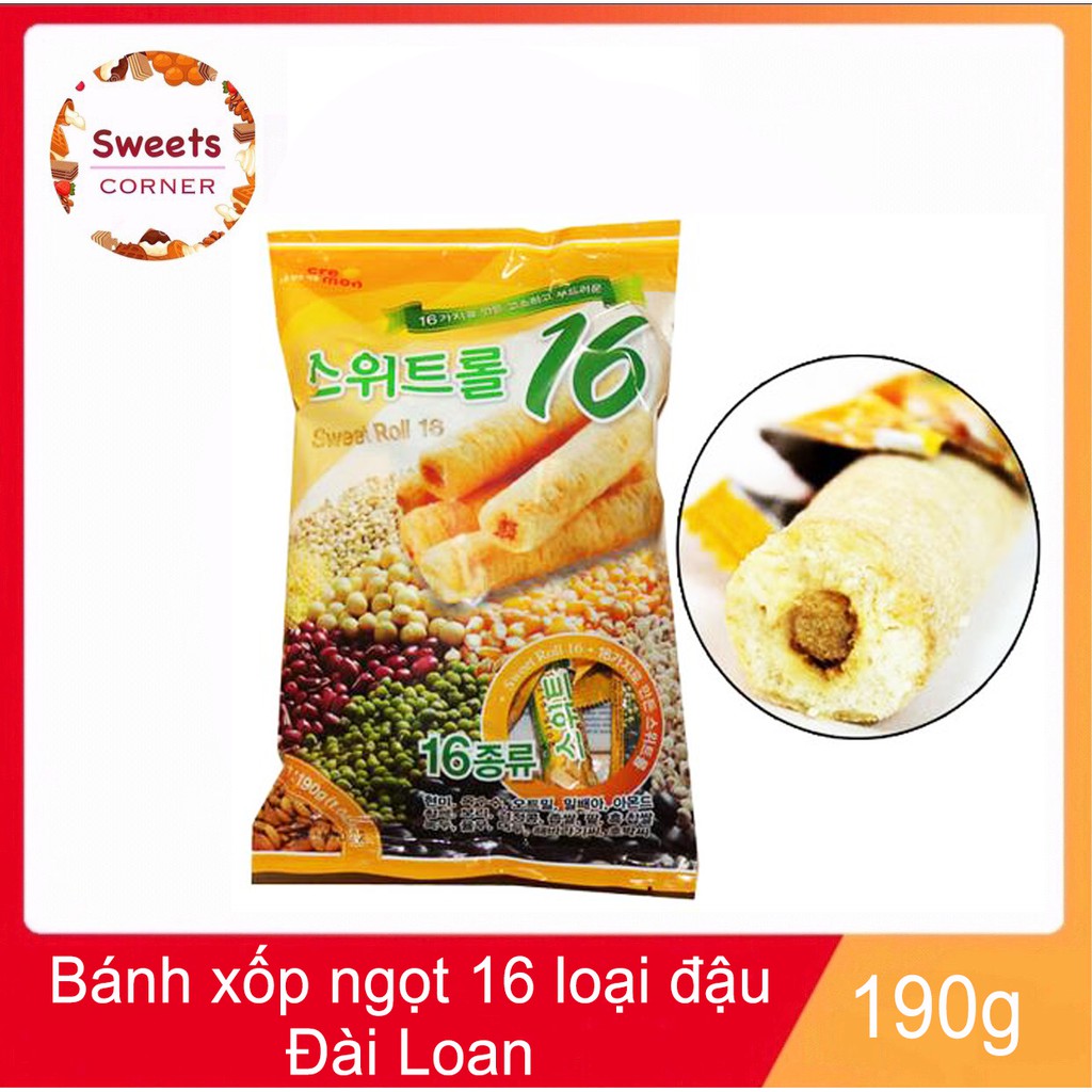 Bánh xốp ngọt 16 loại đậu Đài Loan 190g