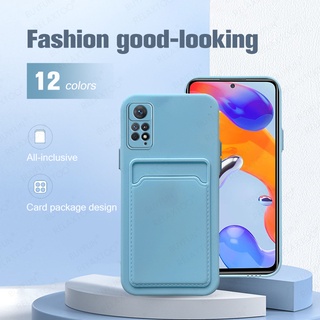 Ốp Điện Thoại Mềm Chống Sốc Màu Kẹo Có Ngăn Đựng Thẻ Cho Xiaomi Redmi Note 11 Pro 5G Note11 11s 11Pro
