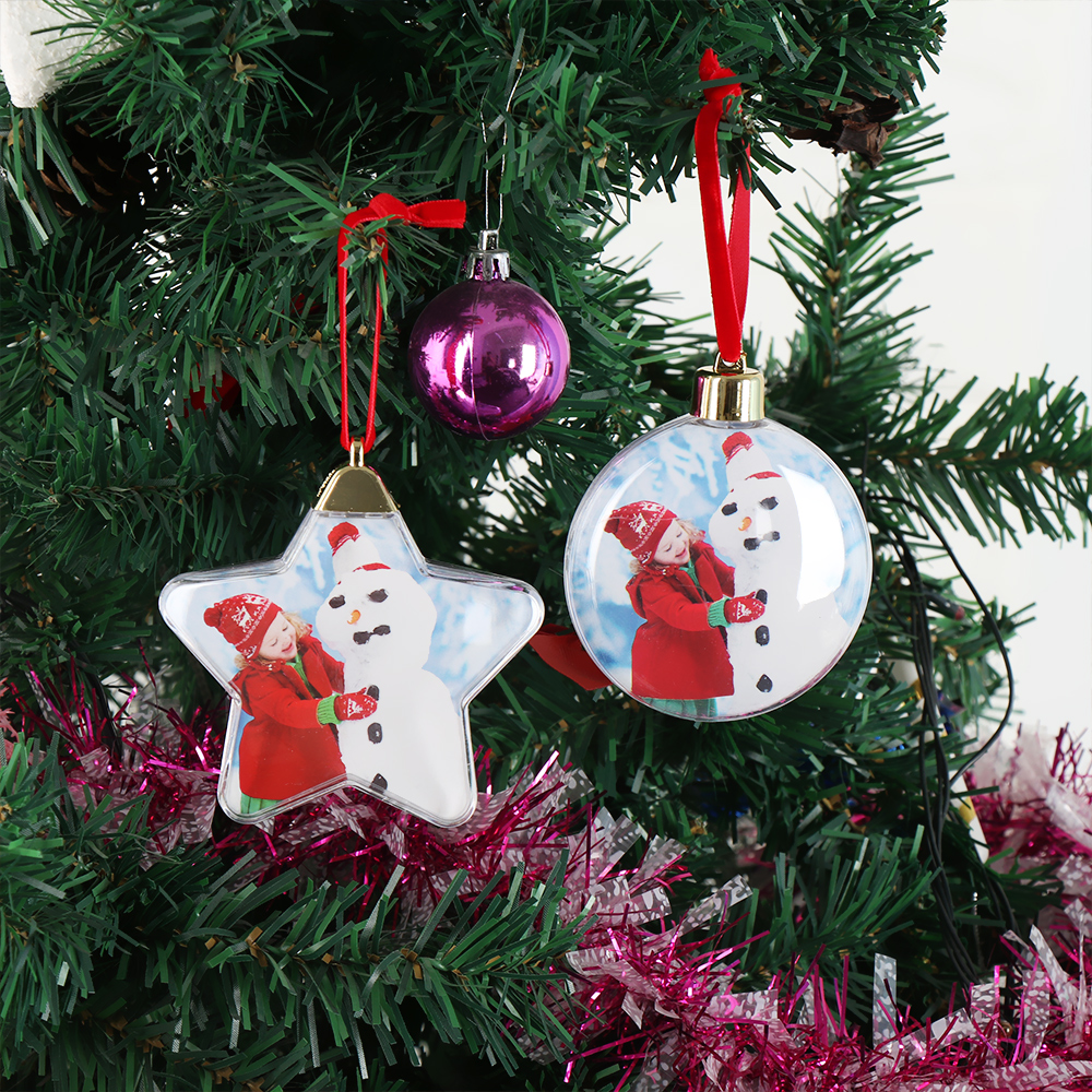 Mặt dây có thể lồng hình ảnh bản thân thiết kế dễ thương dùng để trang trí cây thông noel