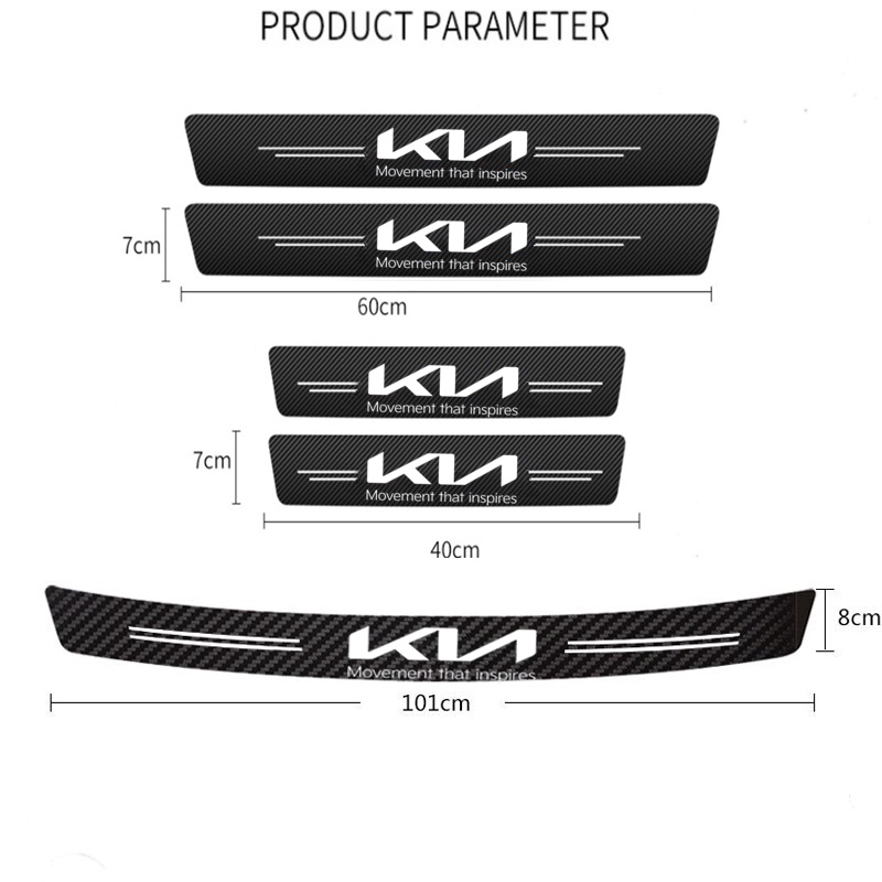 Miếng Dán Cửa Xe Hơi Bằng Sợi Carbon Cho KIA Morning Seltos K3 Carens Forte Cerato Soluto Forte Sportage Spectra Picanto RIO Carnival sorento