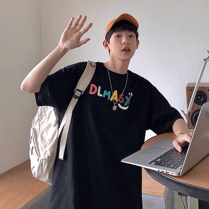 Áo phông nam nữ form rộng 2N Unisex thun cotton in nổi just fine nhiều màu trắng/đen