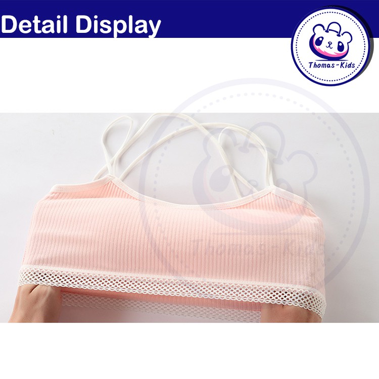 [THOMAS Kdis] Áo Lót Ren Hai Dây Lưng Siêu Thoải Mái Thoáng Khí Cho Nữ Thanh Thiếu Niên 8-16 Tuổi