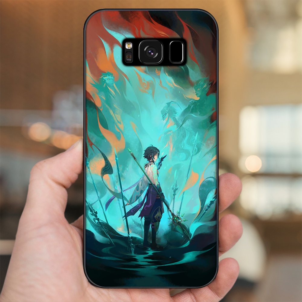 Ốp lưng Samsung S8, S8 Plus viền đen in hình Xiao Genshin Impact