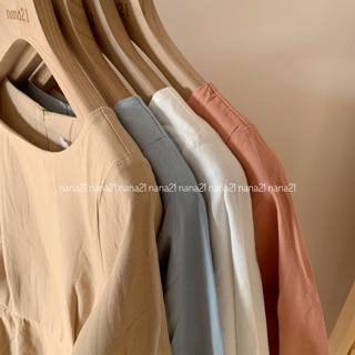 Váy trơn vintage buộc nơ lưng