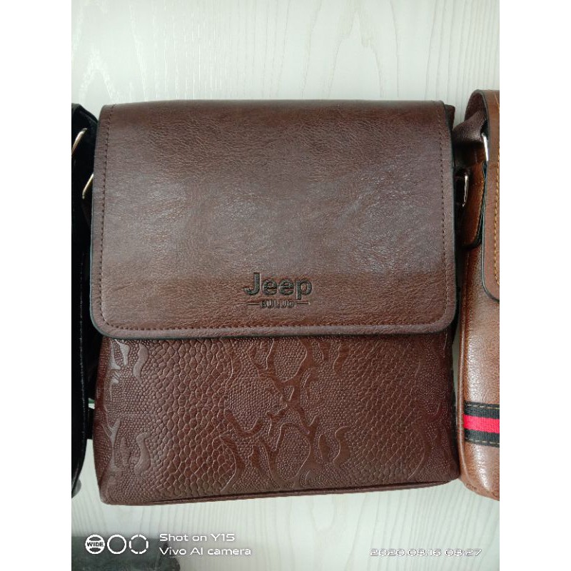 Túi đeo chéo nam da cá sấu